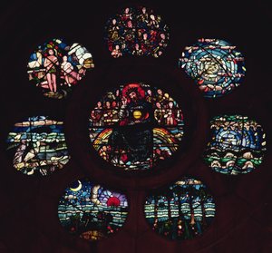 Rosettenfenster (Buntglas) von Edward Burne Jones